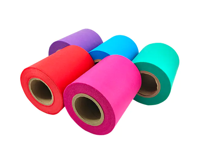 Colored non-woven fabric under polypropylene