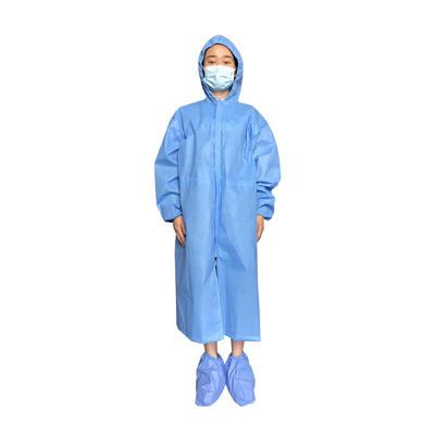 Waterproof medical operating room non woven fabric SMS surgical gown with hood
