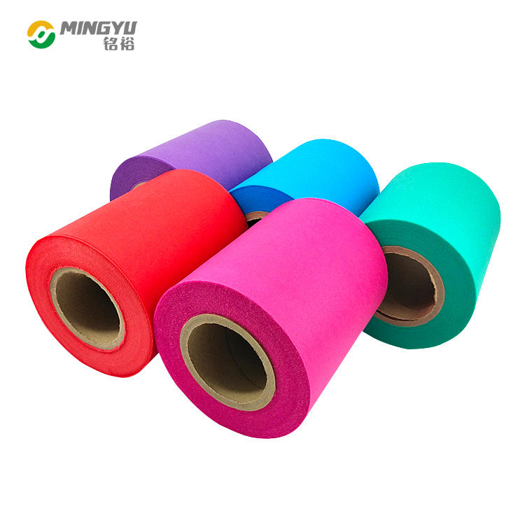 Mingyu factory customize pink black orange colored biodegradable pp spunbond nonwoven fabric