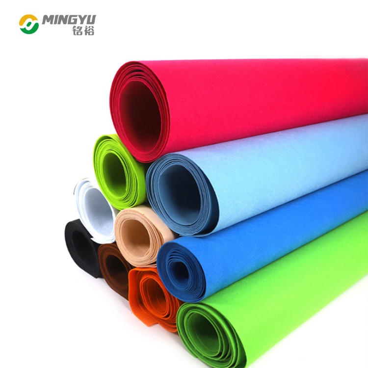 Mingyu wholesale eco 3mm 180 gsm grey soft wool sheet polyester upholstery non woven felt fabric rolls for sale